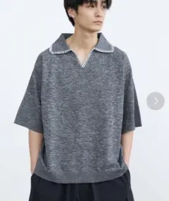 SINSS シンス ステッチニットポロシャツ