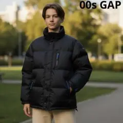 00s GAP Nylon Down Jacket ドローストリング 黒　洗濯可