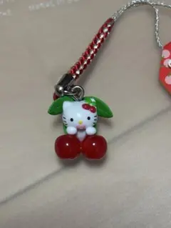 激レア　キティ　ストラップビーズ　チェリー　KT　ストラップ　さくらんぼ 激レア キティ ストラップビーズ チェリー KT ストラップ