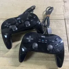 Wiiクラシックコントローラー　PRO 2個セット　任天堂　WiiU 黒
