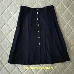 HUMAN WOMAN フレアスカート ネイビー サイズ2のサムネイル