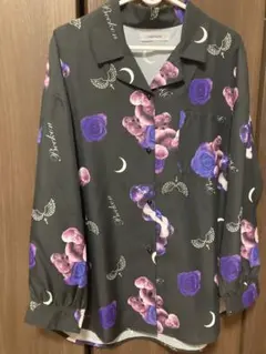 シャツ　長袖　テディベア　クマ　ゆめかわ　ぬいぐるみ　ワンピ　黒