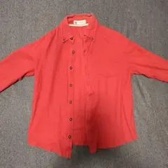 メンズ 長袖ネルシャツ レッド