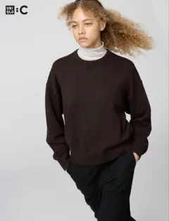 即完色2点セット　UNIQLO:C スムースコットンクルーネックセーター