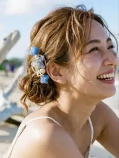 ❤︎ꫛꫀꪝ✧‧˚ 夏先取り　人気マリンデザイン　星の砂浜　ハンドメイドヘアクリップ
