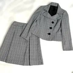 【美品】ツイード セットアップ スーツ グレー チェック 9AR号（M相当）