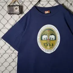チャーンビール Chang Beer 企業ロゴTシャツ ネイビー L 古着のサムネイル