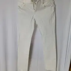 I-0021 ホワイト デニムパンツ スキニー カットオフのサムネイル
