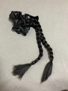 ブラックリボン編み込みヘアアクセサリー