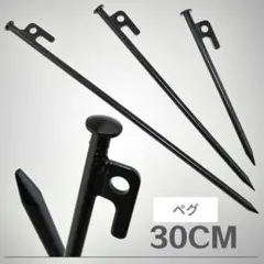 ペグ ソリッド スチール 30cm 10本 ブラックのサムネイル