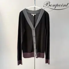 Bonpoint Vネックカーディガン バイカラー