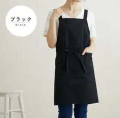 【未使用】ブラックエプロン シンプルデザイン　Sサイズ