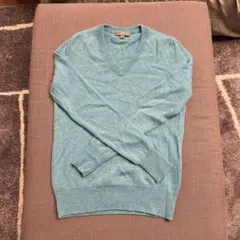 ★美品★UNIQLO カシミヤ Vネックセーター M ブルー