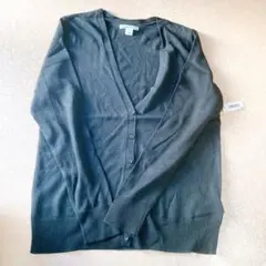 カーディガン ニット ライトウエイト Vネック レディース XLサイズ ブラック