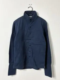 義志 ヨシユキ ハイネック スタンドカラー デザイン 長袖 シャツ ネイビー 小
