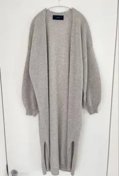 SHIPS ポリリネンロングカーディガン