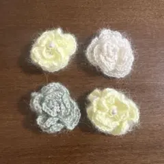 ハンドメイド　毛糸　花　ヘアゴム　飾り　編み物　まとめ売り　ビーズ
