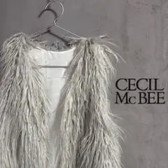 CECIL McBEE グレー　ファーコート　平成ギャル　清楚ギャル　韓国ギャル