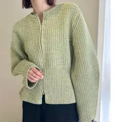 メランジペプラムカーディガン ミスティック