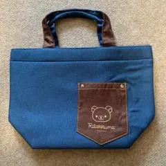リラックマ トートバッグ 青 キャンバス