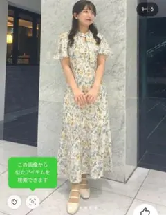 クリーニング済 ローズティアラ クロスリボンフラワーワンピース 50