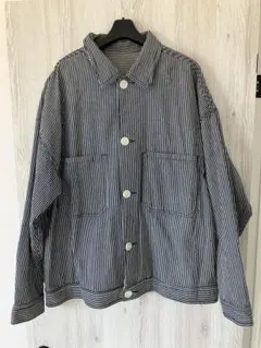 ノーブランド　ヒッコリーワークジャケット　サイズおそらくXL