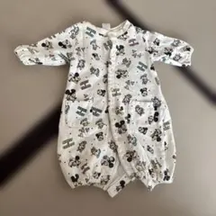 フタフタ　バースデイ　カバーオール　50-70 長袖　ミッキー　ディズニー　綿