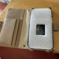 iPhone13/14用 ベージュ 合成皮革 ケース