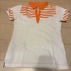 PUMA DRY機能付きオレンジストライプポロシャツ