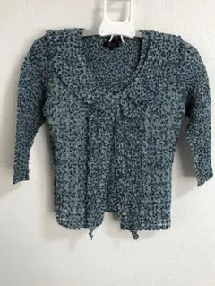 87 ユキトリイ　2点セット青系ニットカーディガン・タンクトップセット