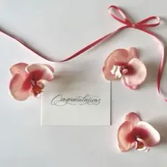 胡蝶蘭　ピーチ　ピンク　小3個セット　ヘッドパーツ　造花　ヘアピン　ウェディング