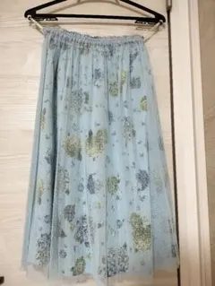 ピンクハウス　紫陽花模様スカート　オーバースカートつきのサムネイル