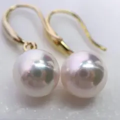 高グレード あこや真珠ピアス あこやパール フックピアス アコヤパール