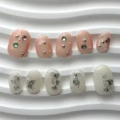 冬 ネイルチップ ニュアンスネイル マグネットネイル 卒業式ネイル 個性派ネイル