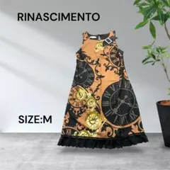 2883☆美品RINASCIMENTO ノースリーブ ワンピース 時計柄 Mのサムネイル