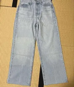 UNIQLO JEANS ライトブルーデニム ワイドレッグパンツ