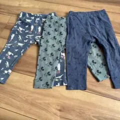 キッズ パンツ 3点セット 犬 ミッキー 総柄