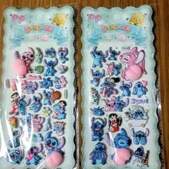 スティッチ3Dステッカー立体 シール2枚セット