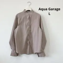 美品✨ Aqua Garage 長袖 スタンドカラーシャツ スエード調 Lのサムネイル