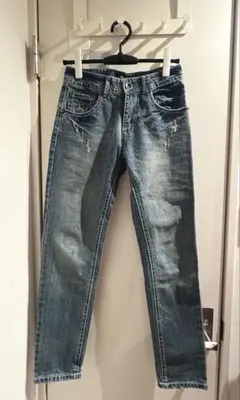 2000年代当時物　リアルキューブ　ビンテージ加工ジーンズ　デニムパンツ　腰パン