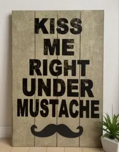 木製ヴィンテージインテリアアートボード　縦60cm×横40cm 壁掛けフック付き