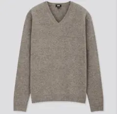 【新品】UNIQLO プレミアムラムVネックセーター　グレー　Mサイズ