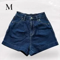 デニム　ショートパンツ　ブラウニースタンダード　ハイウエスト　ウエストゴム　足長