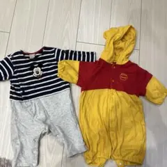ミッキーマウス&くまのプーさんロンパースセット