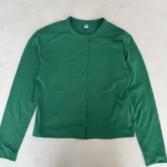 UNIQLO カーディガン クルーネック グリーン M（C481）