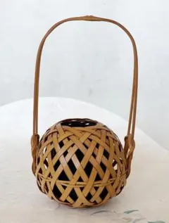 竹製 花器 てまり手付き竹花篭 花器 花入