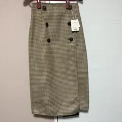 Rouge VIFチェック柄タイトスカート（ベージュ系）