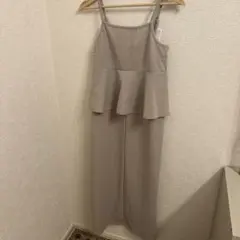 【タグ付き新品未使用品】しまむら ベージュ ペプラム ロングワンピース