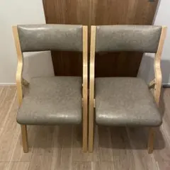 新品！モダンなグレーのダイニングチェア2脚セット