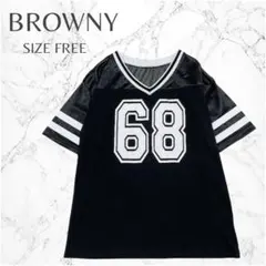 ブラウニー スポーティ ラフ 吸汗速乾 Ｖネック ナンバリングメッシュTシャツのサムネイル